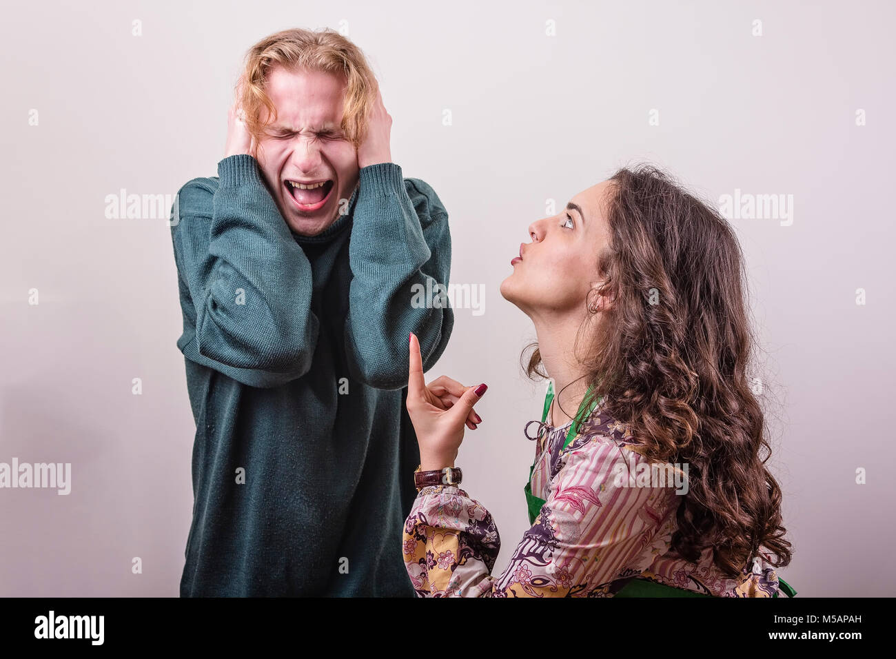 Family issues and female abuse Stock Photo