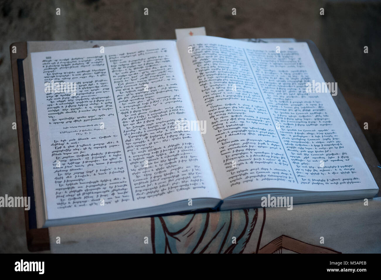 Book of prayers in the Armenian language. Stock Photo