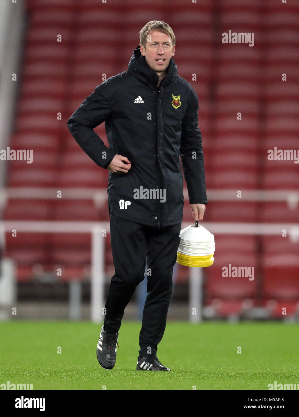 Ostersunds FK manager Graham Potter during the training session at the Emirates Stadium, London. Stock Photo