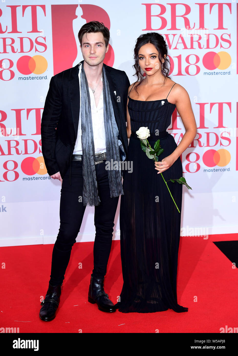 Jade Thirlwall and Jed Elliott attending the Brit Awards at the O2 Arena,  London Stock Photo - Alamy