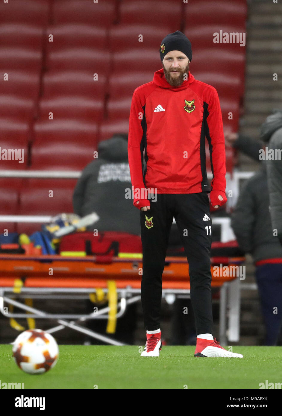 Ostersunds FK's Curtis Edwards during the training session at the Emirates Stadium, London. Stock Photo