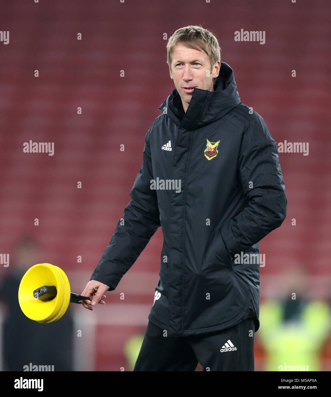 Ostersunds FK manager Graham Potter during the training session at the Emirates Stadium, London. Stock Photo