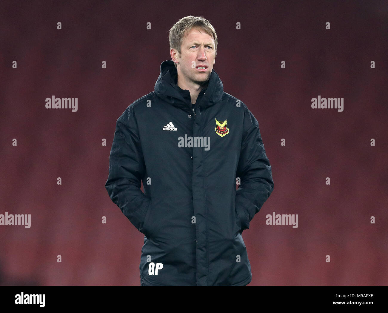 Ostersunds FK manager Graham Potter during the training session at the Emirates Stadium, London. Stock Photo