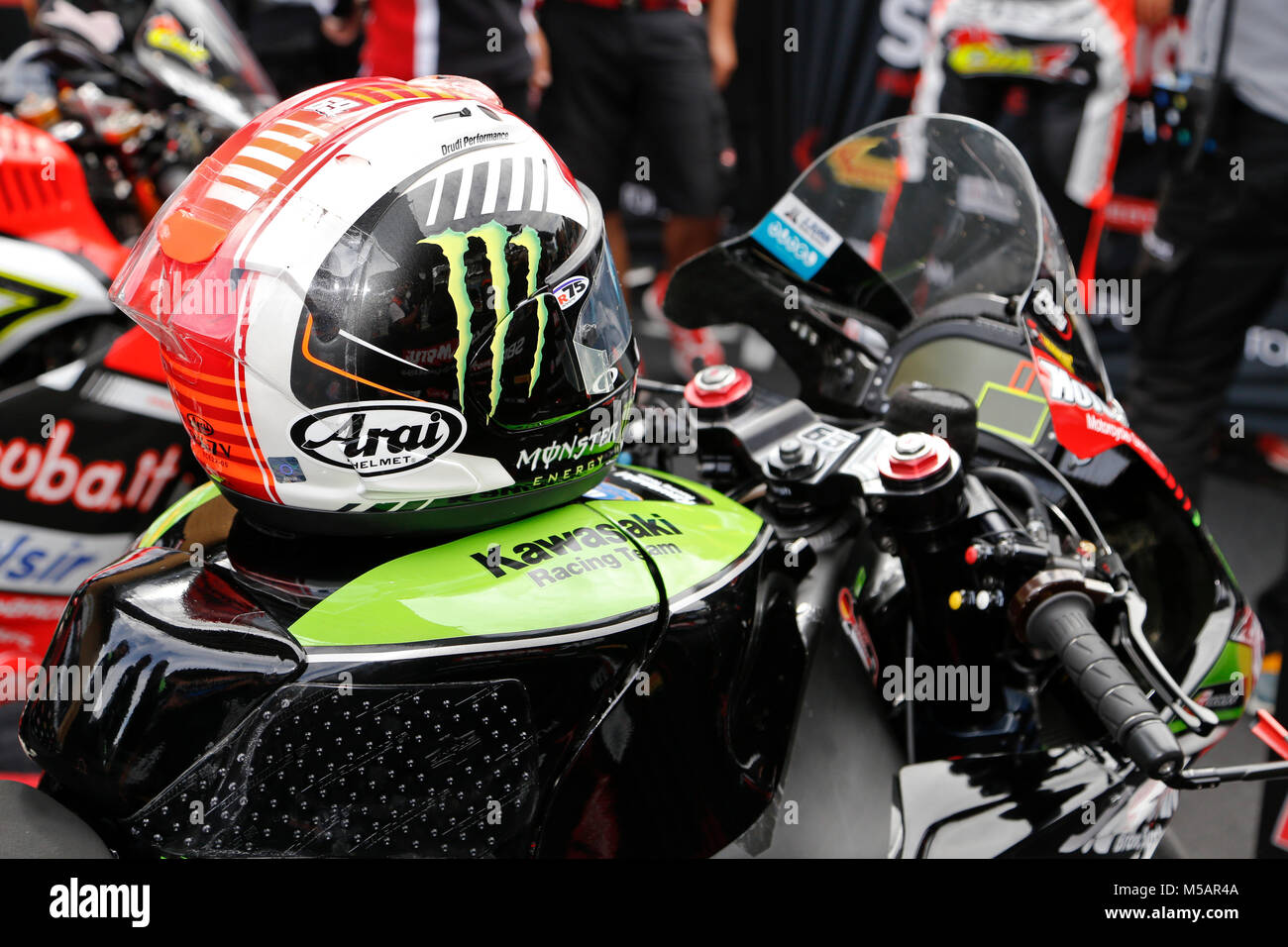 Helmet of Jonathan Rea (GBR) of Kawasaki Racing Team, 2017, EuroSpeedway  Lausitzring Stock Photo - Alamy