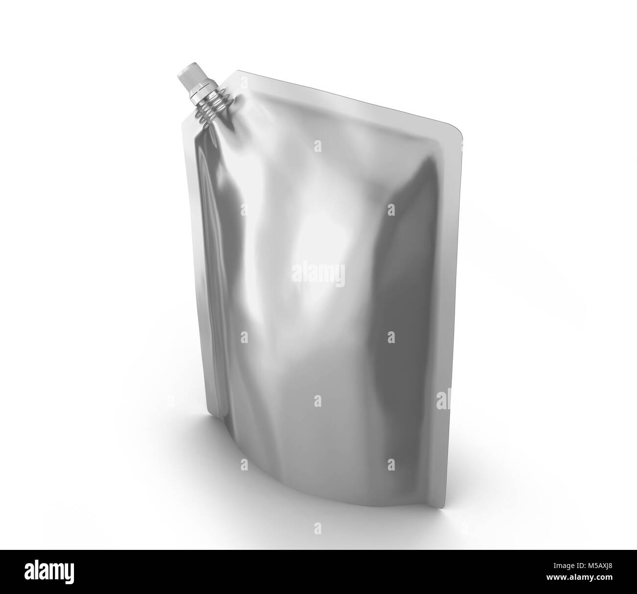 Detergent Refill Package 3d Render Silver Stand Up Pouch Bag Mockup With Cap Stock Photo Alamy