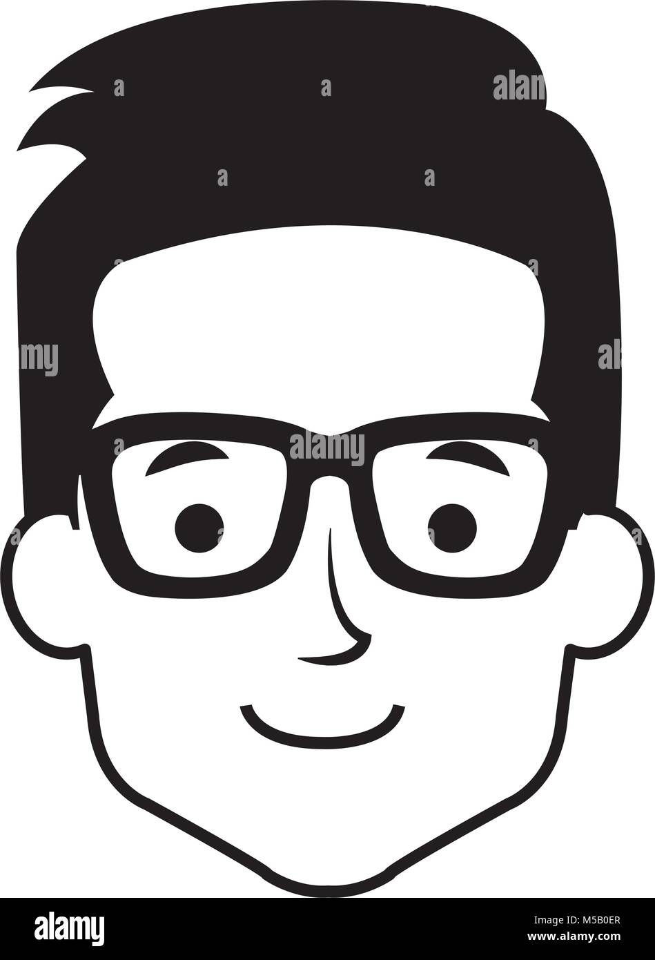young man head with glasses avatar character Stock Vector Image & Art ...