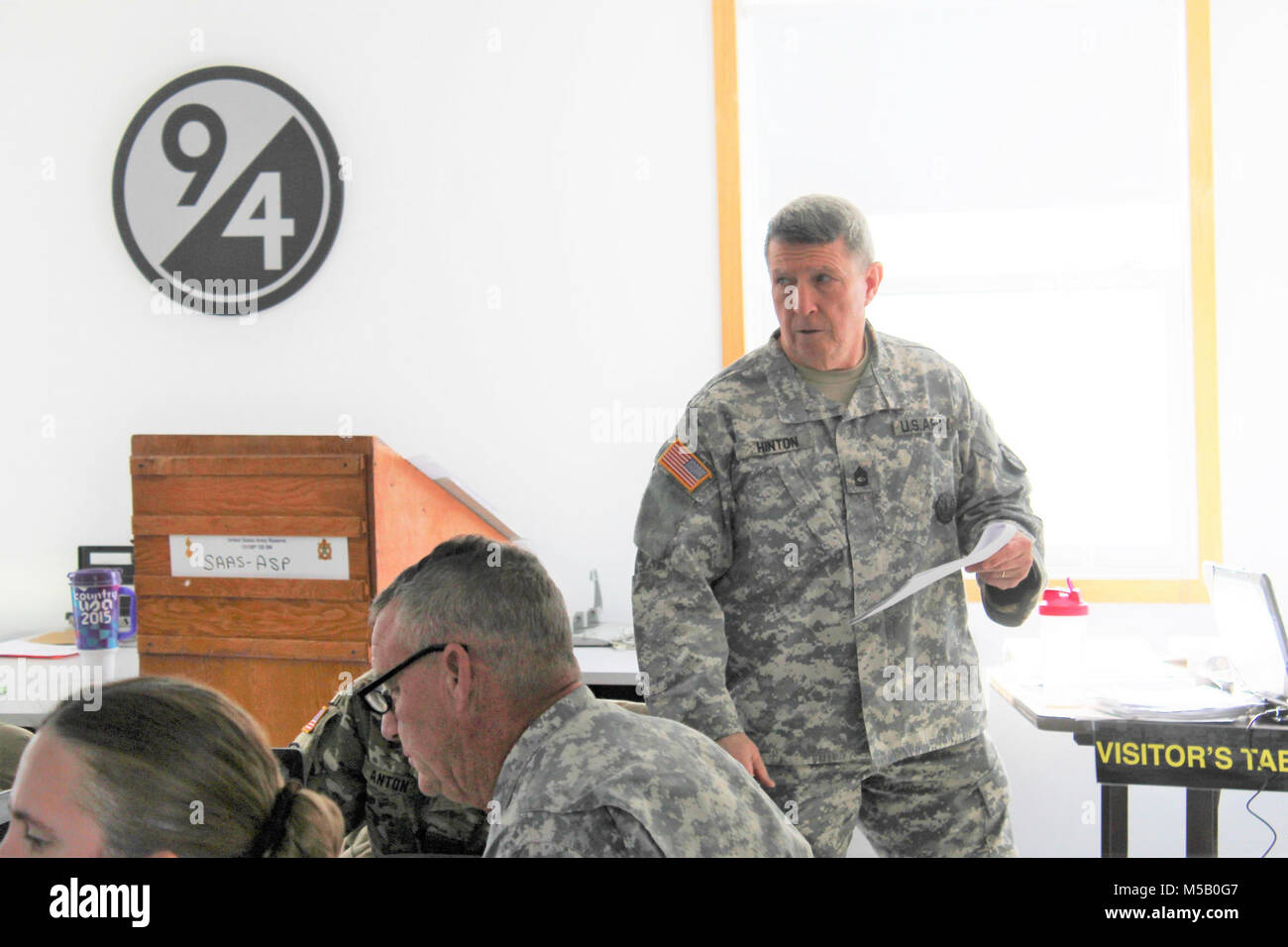 Instructor Sgt. 1st Class Lester Hinton with the 13th Battalion, 100th Regiment teaches students in the 89B Advanced Leader Course on Jan. 16, 2018, at Fort McCoy, Wis. The 13th, 100th is an ordnance battalion that provides training and training support to Soldiers in the ordnance maintenance military occupational specialty (MOS) series. The unit, aligned under the 3rd Brigade, 94th Division of the 80th Training Command, has been at Fort McCoy since about 1995. (U.S. Army Stock Photo