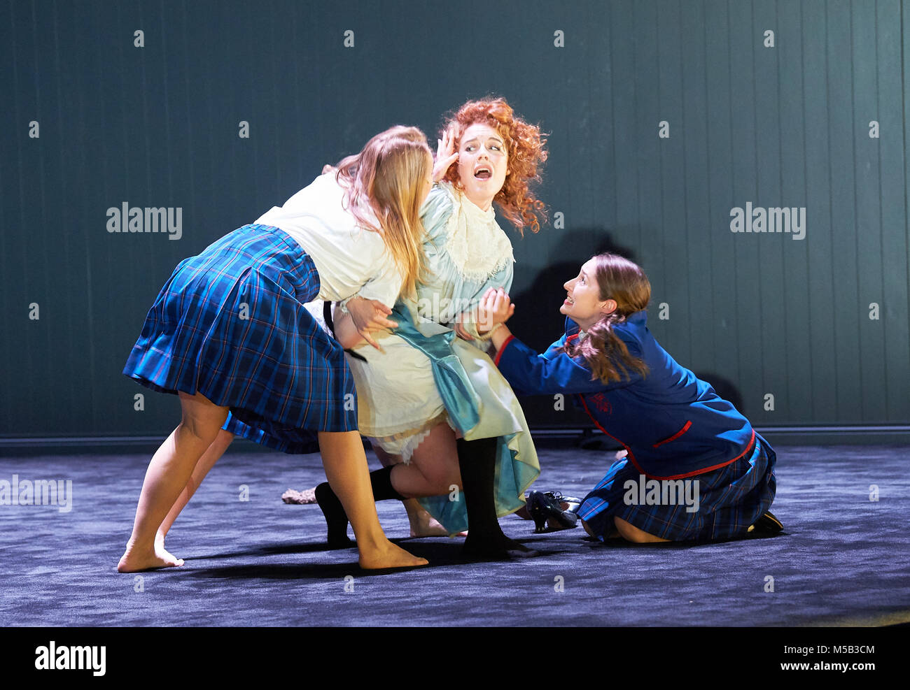 London, UK. 21st February, 2018.  Malthouse Theatre/Black Swan State Theatre present Picnic at Hanging Rock at the Barbican Theatre, London. 21st February 2018.  Cast  Harriet Gordon-Anderson Arielle Gray Amber McMahon Elizabeth Nabben Nikki Shiels  Directed by Matthew Lutton Credit: Thomas Bowles/Alamy Live News Stock Photo