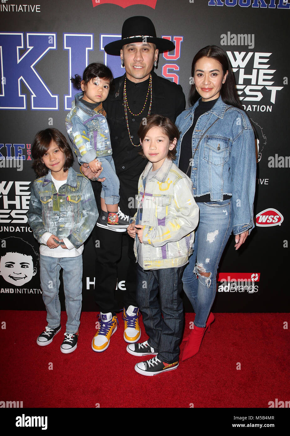 Los Angeles, California Taboo, Jaymie Dizon and children. Rookie, USA. 15th Feb, 2018. Fashion