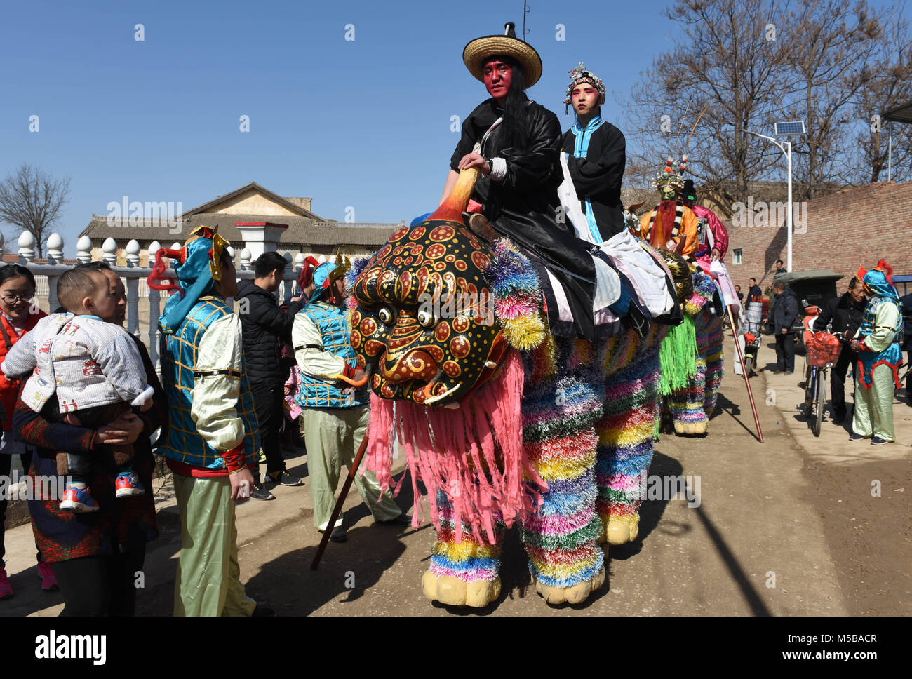 Yuncheng, China's Shanxi Province. 21st Feb, 2018. Folk artists on ...