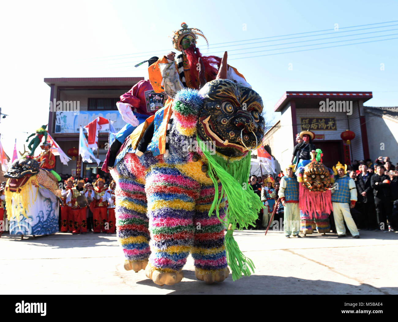 Yuncheng, China's Shanxi Province. 21st Feb, 2018. Folk artists on ...