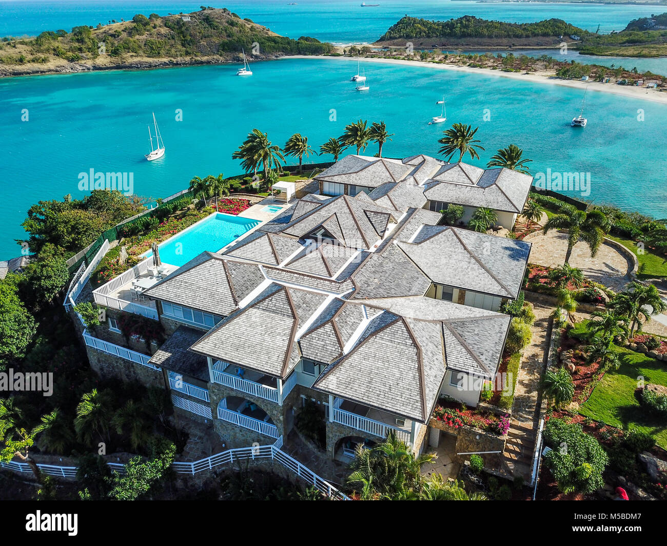 Giorgio Armani's Cliffside Retreat, Deep Bay, Antigua Stock Photo - Alamy