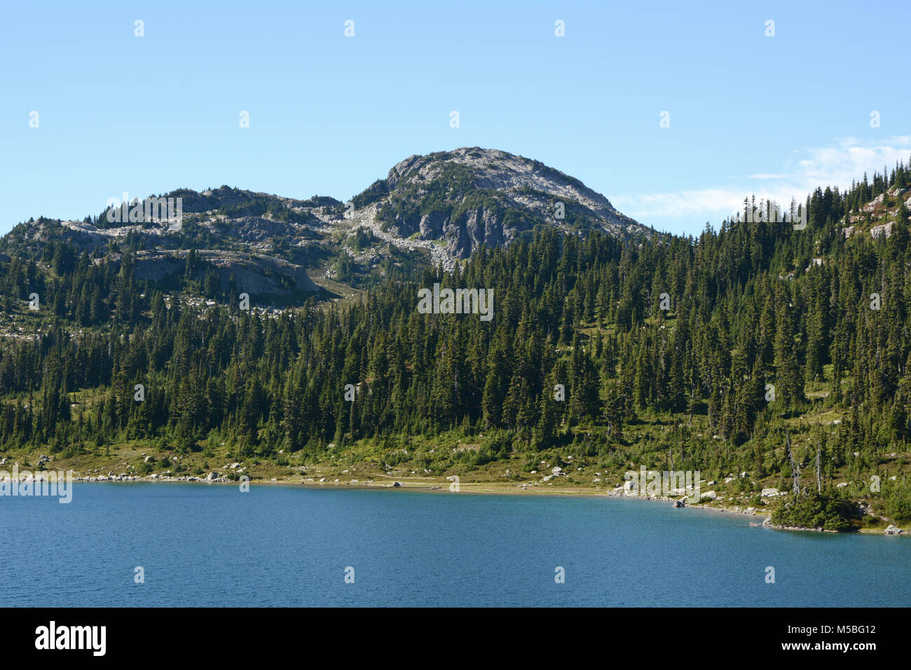 Rainbow Lake, a subalpine lake in the Coast Mountains, popular for hiking and camping, above the town of Whistler, British Columbia, Canada. Stock Photo