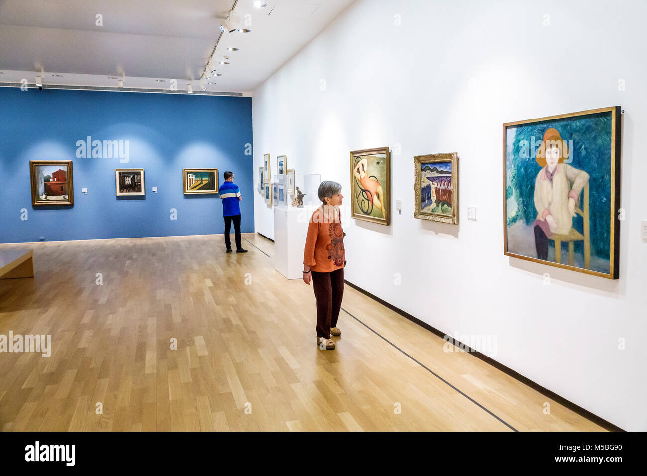 Buenos Aires Argentina,Recoleta,Museo Nacional de Bellas Artes National Museum of Fine Arts,interior inside gallery paintings woman female looking Stock Photo