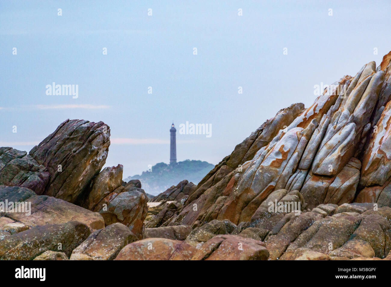 Top of stone on beach at Mui Ne, Phan Thiet, Binh Thuan, Vietnam Stock Photo