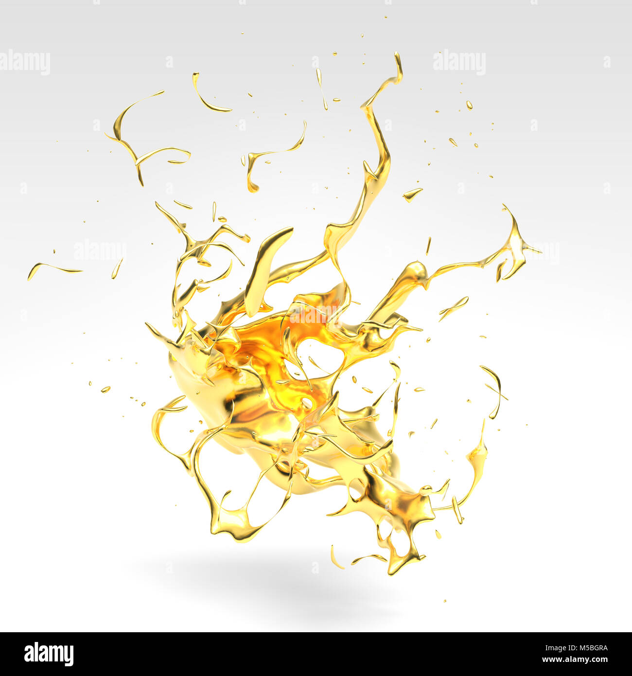 Gold Splash 3d illustration Stock Photo