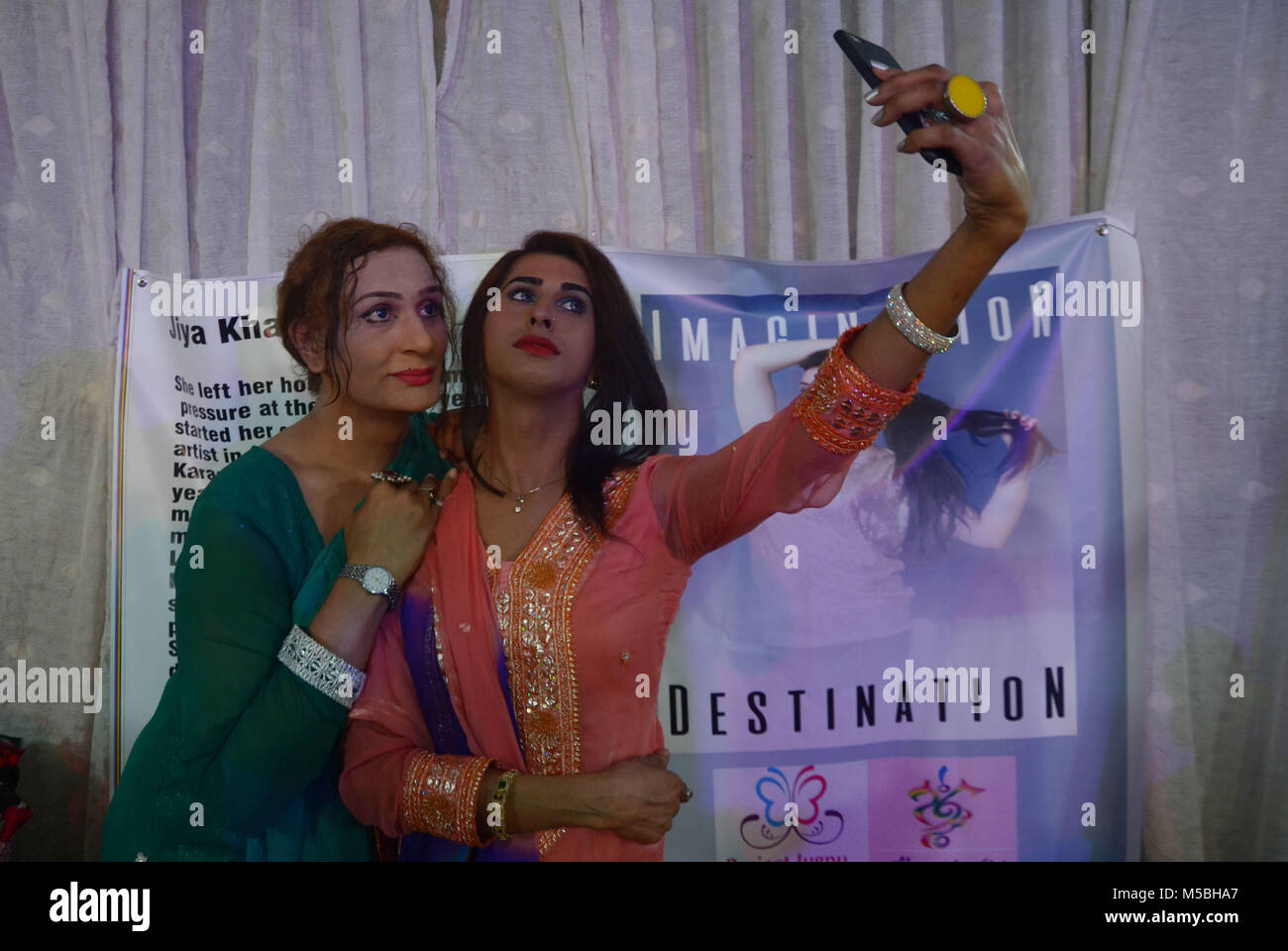 Lahore, Pakistan. 22nd Feb, 2018. Pakistani transgenders community take ...
