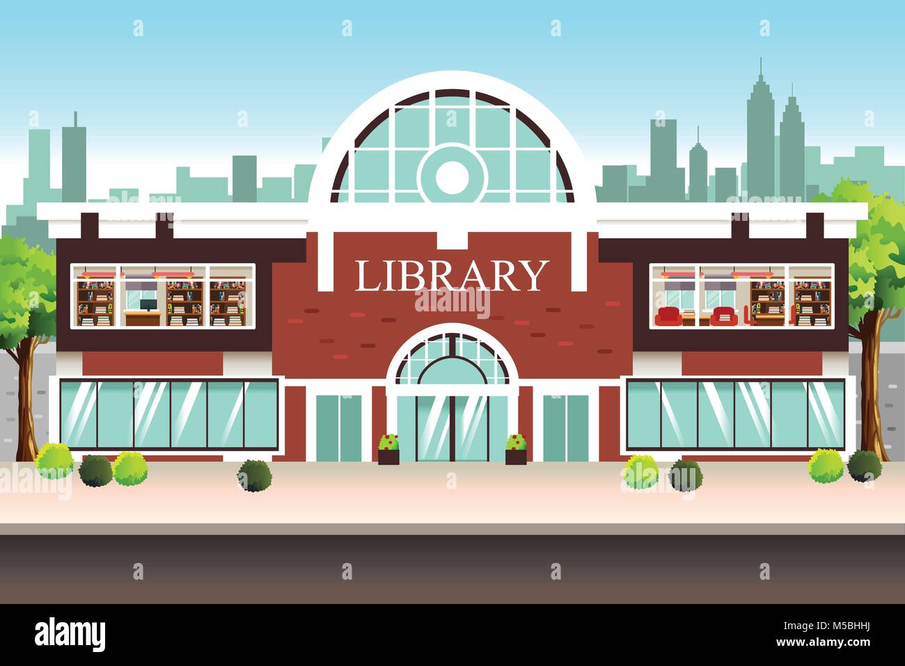 A vector illustration of Public Library Building Stock Vector Image & Art -  Alamy