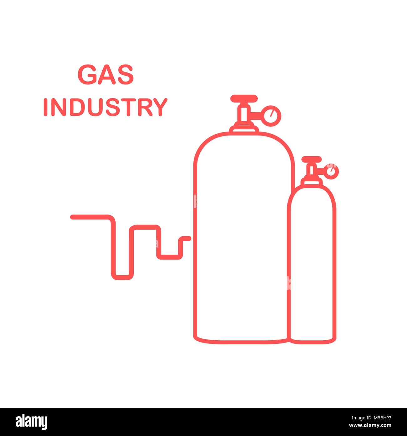 Gas cylinders. Gas industry. Design for poster or print Stock Vector