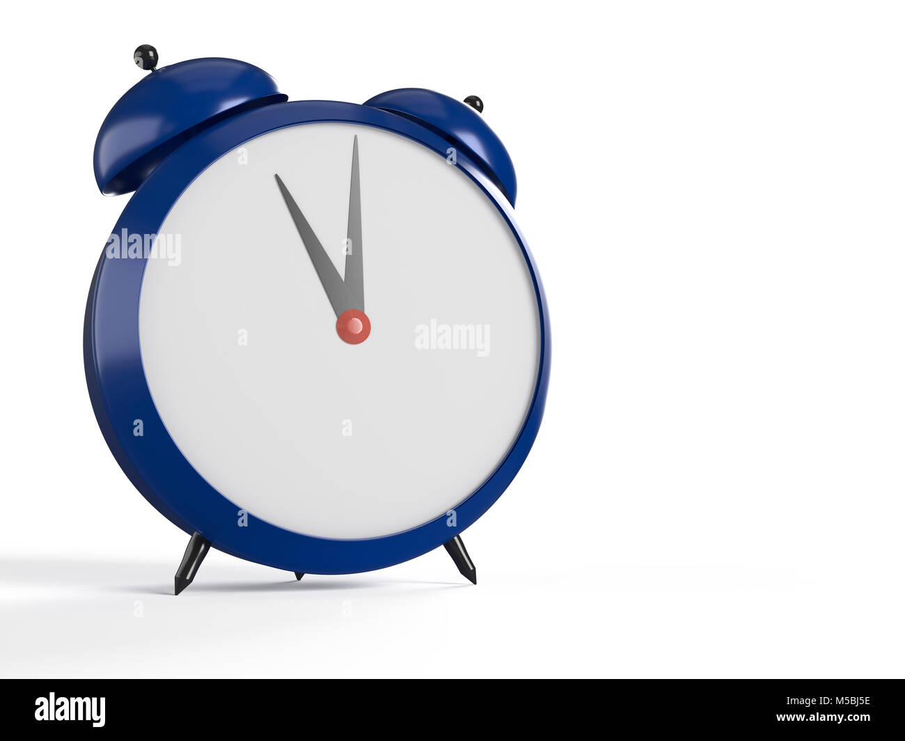 Alarm clock on white background. 11 O'Clock, am or pm. 3D rendering