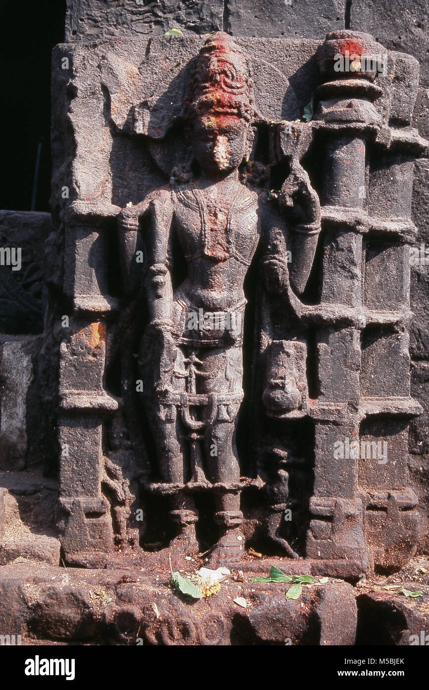 Lord Shiva statue at Aundha Nagnath Temple, Nanded, Maharashtra, India Stock Photo