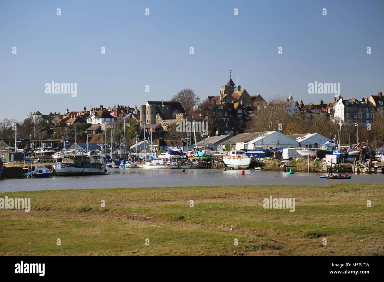 River Rother Rye Rye seen from north of the River Rother, East Sussex, England, Great ...