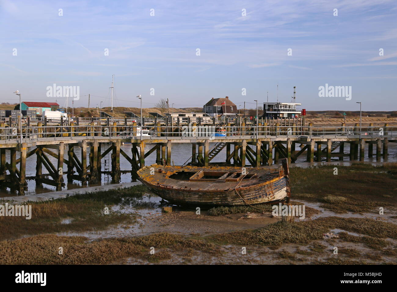 Entrance channel to Rye Harbour, East Sussex, England, Great Britain, United Kingdom, UK, Europe Stock Photo