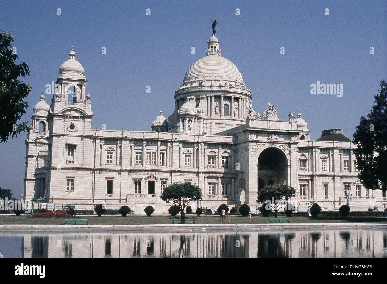 View of Victoria Memorial Hall, Calcutta, West Bengal, India Stock Photo