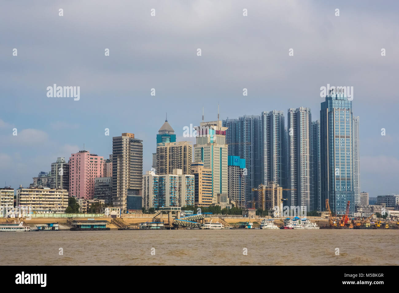 China, Wuhan City, Hankou Skyline,Yangzi river Stock Photo