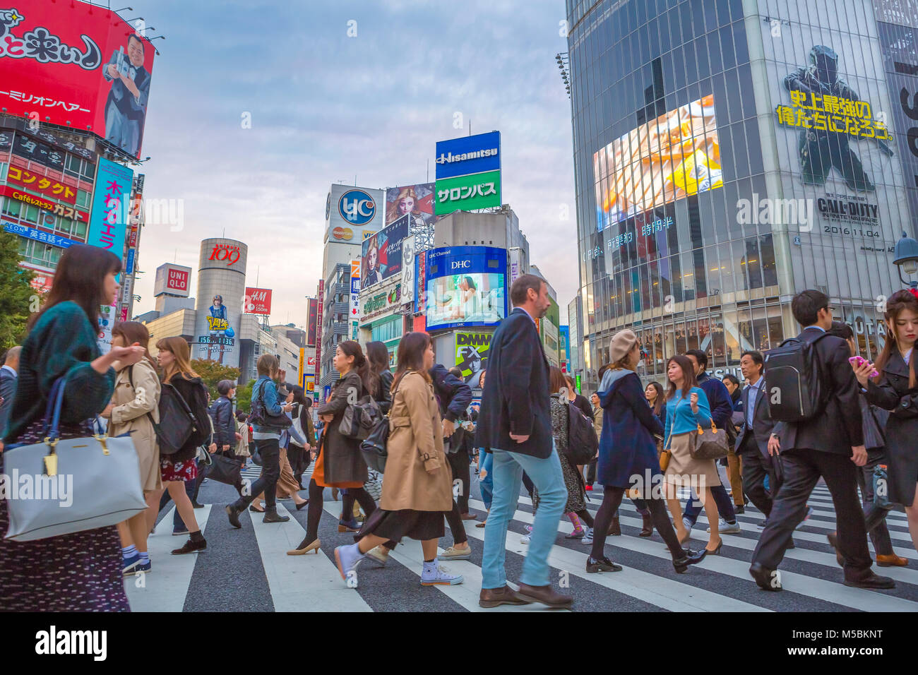 Japan, Tokyo City, Shibuya District, Near Shibuya Station Stock Photo