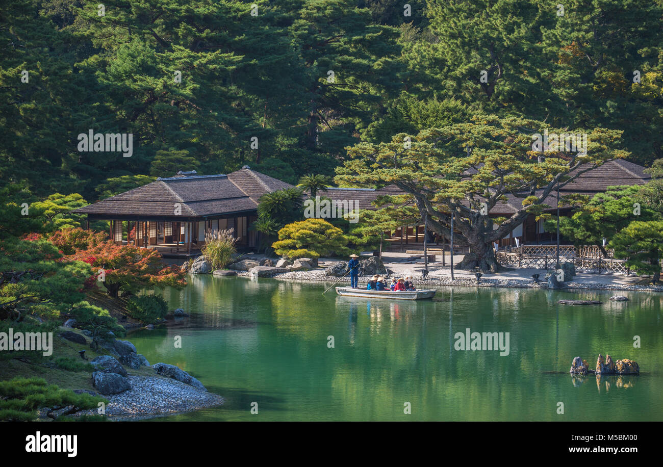 Japan, Shikoku Island, Takamatsu City, Ritsurin Koen Garden Stock Photo