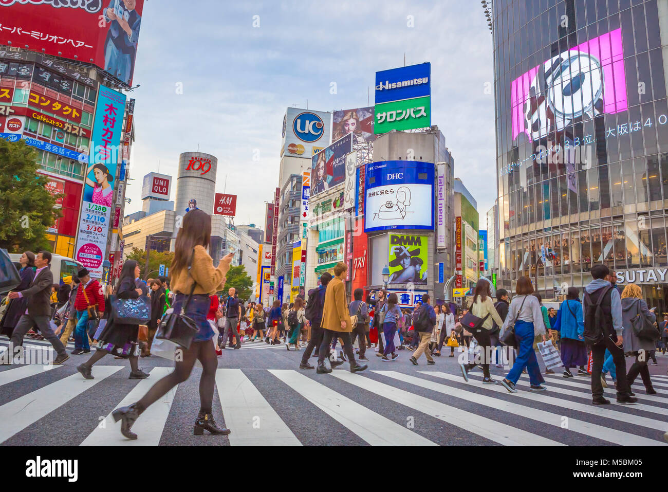 Japan, Tokyo City, Shibuya District, Near Shibuya Station Stock Photo
