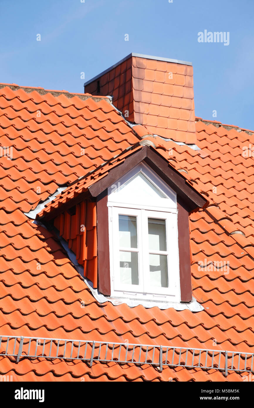 Old Roof And Roof Window Old Town Hildesheim Lower Saxony Stock