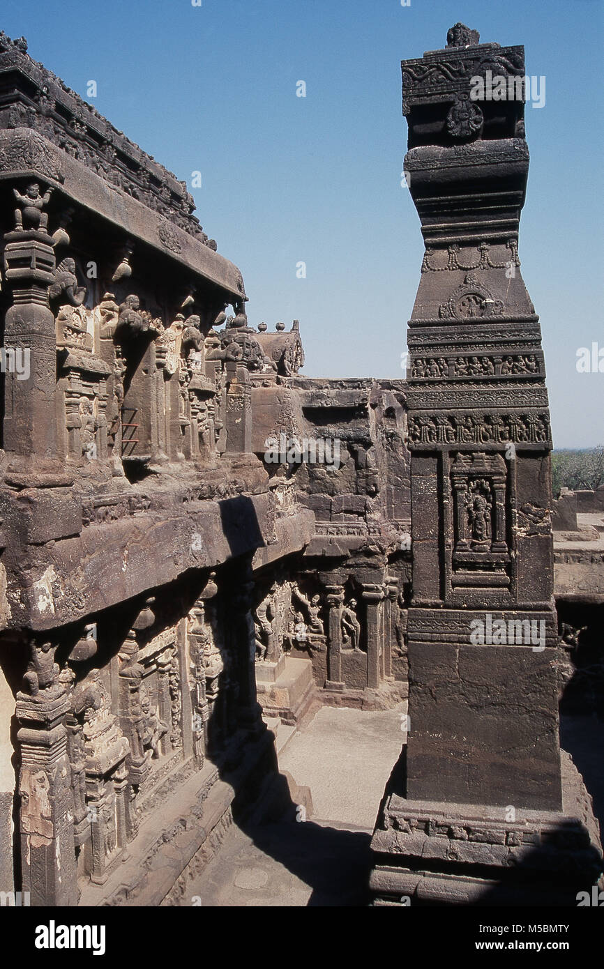 Stamba Column Kailasa temple ellora column hi-res stock photography and images - Alamy