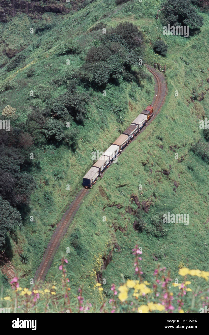 Mini train from Panorama Point Matheran in District Alibaug, Maharashtra, India Stock Photo
