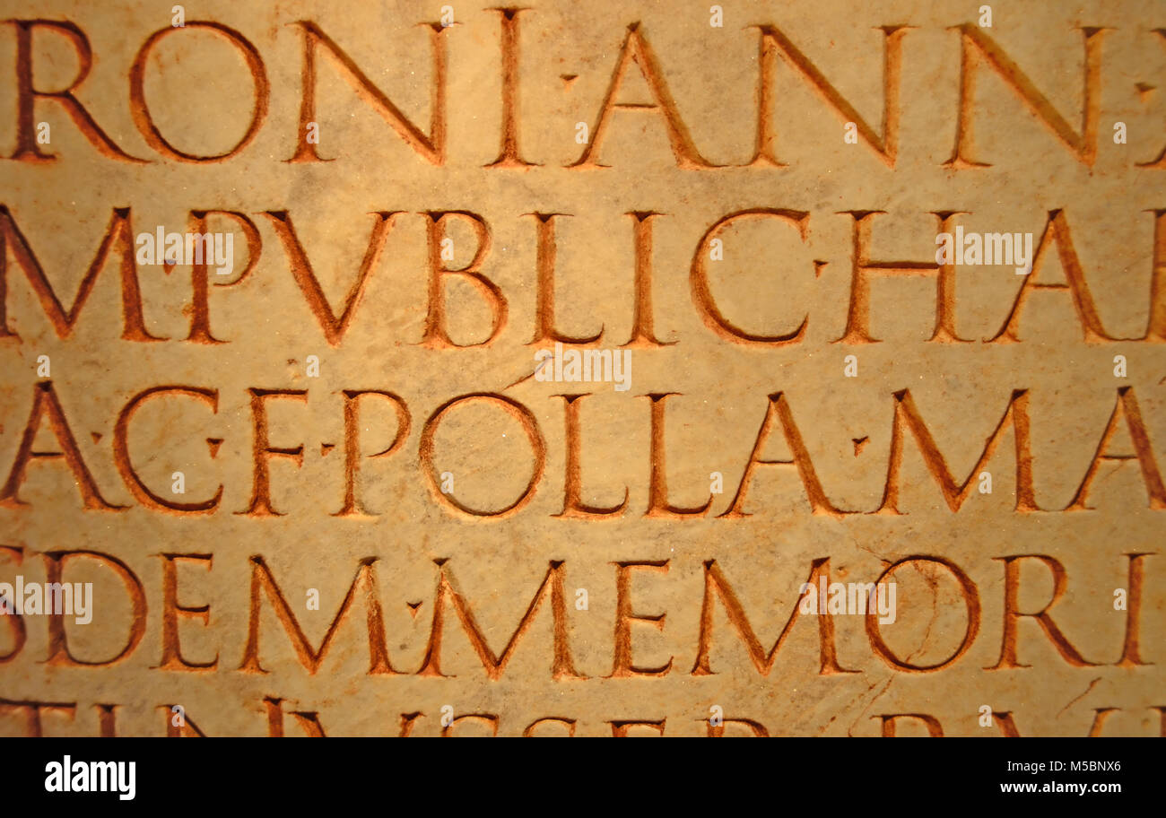 Engraved roman letters hi-res stock photography and images - Alamy