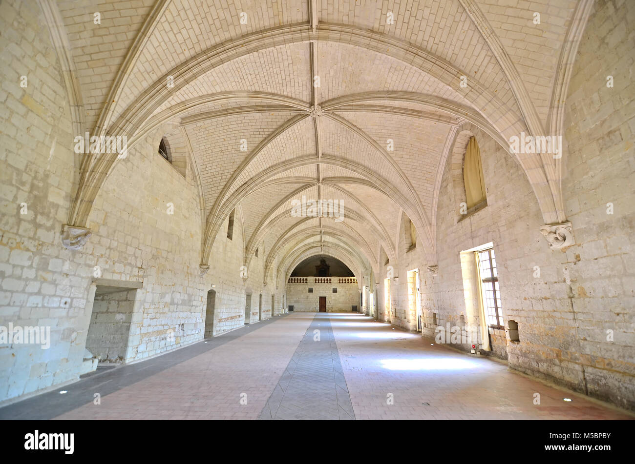Refectory Room In A Renaissance Abbey With Vaulted Stone