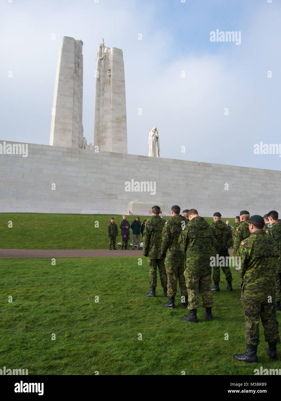 The Remembrance Day Ceremony at The Canadian National Vimy Memorial on November 11, 2014 Stock Photo