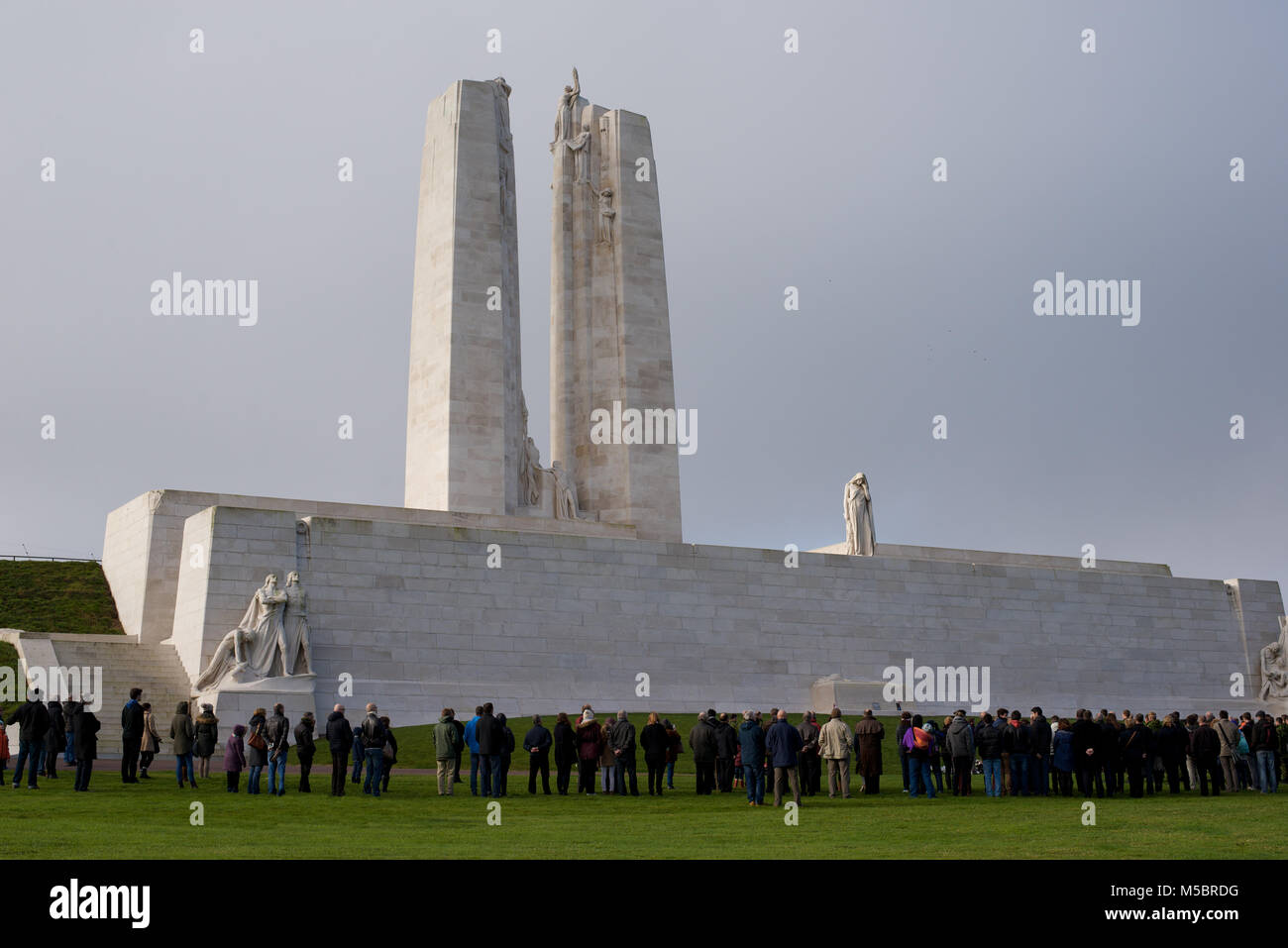 The Remembrance Day Ceremony at the Canadian National Vimy Memorial on November 11, 2014 Stock Photo