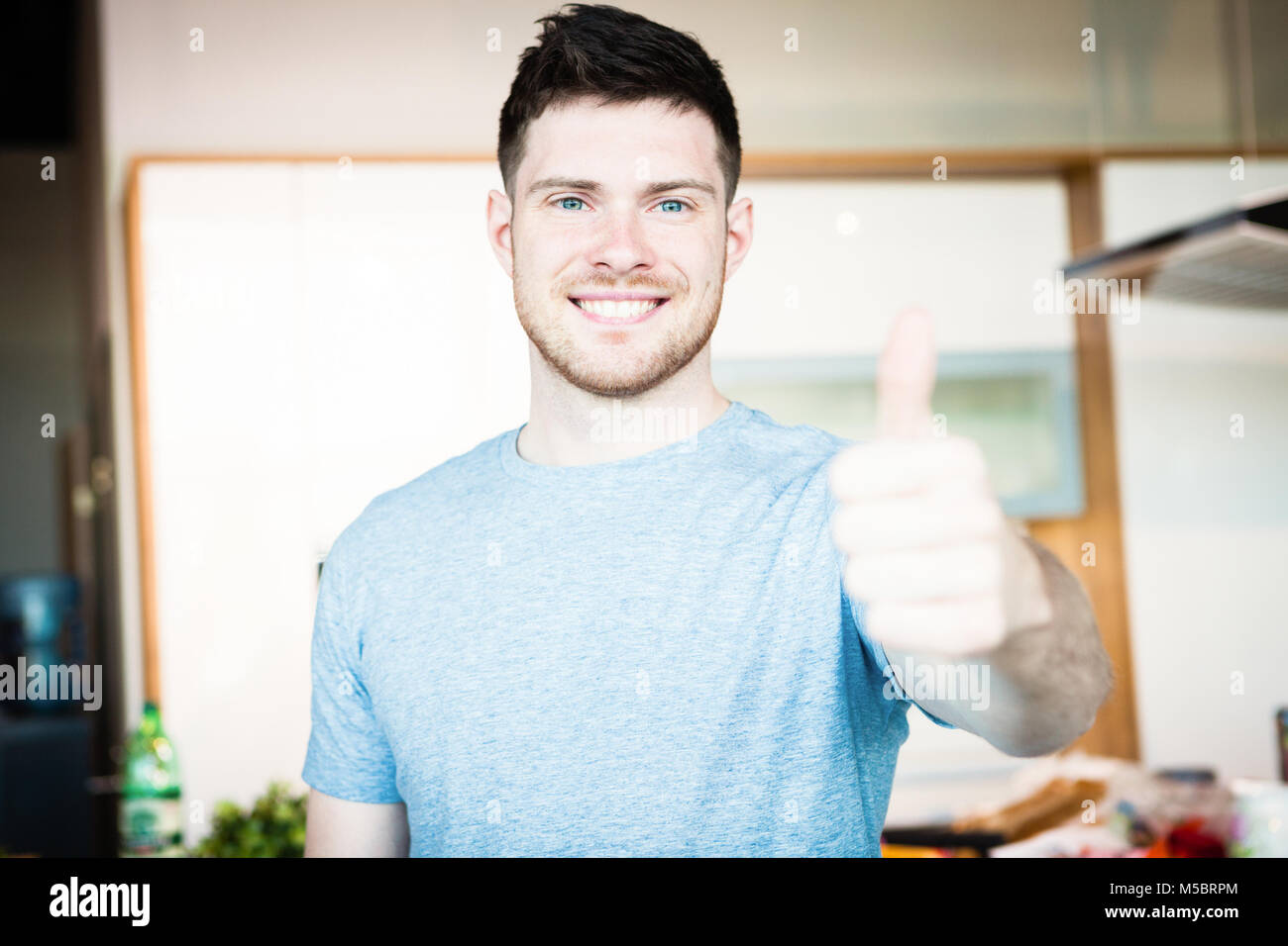 man showing thumb up Stock Photo