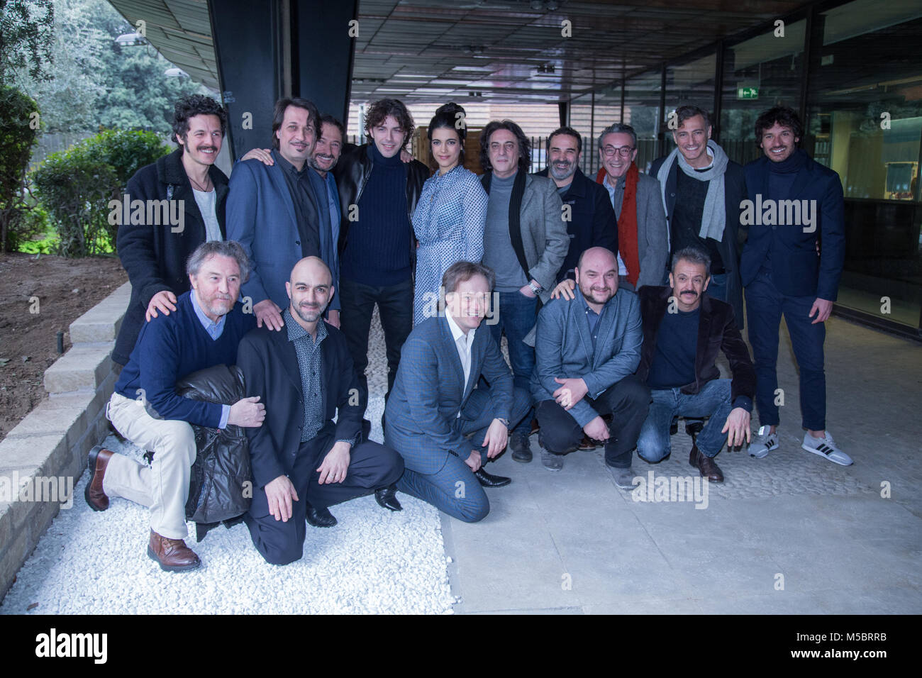 Cast during photocall of Rai fiction 'La Mossa del Cavallo - C'era una volta Vigata' (Photo by Matteo Nardone / Pacific Press) Stock Photo