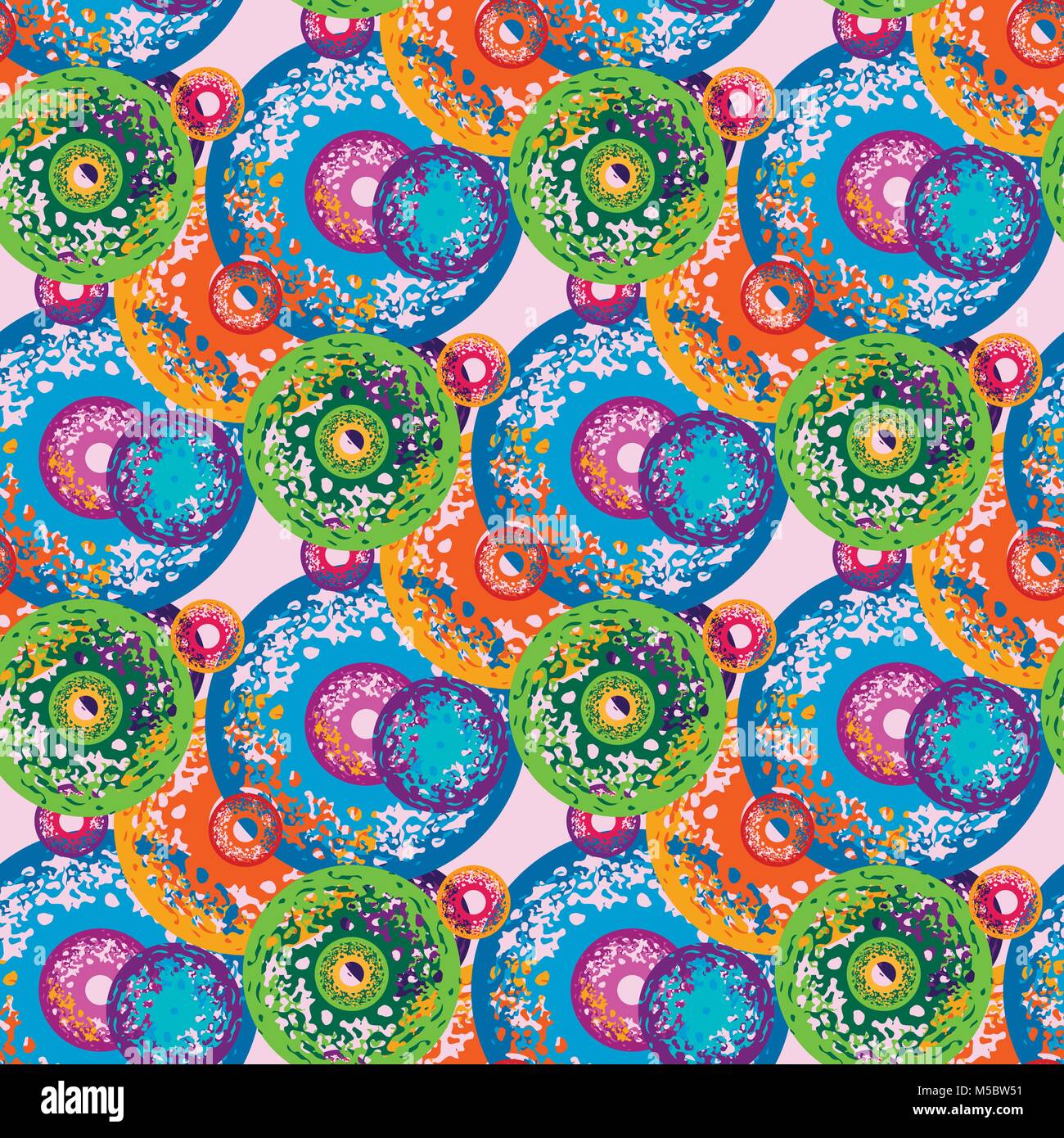 Seamless Pattern with Concentric Circles with splashes. Vector ...