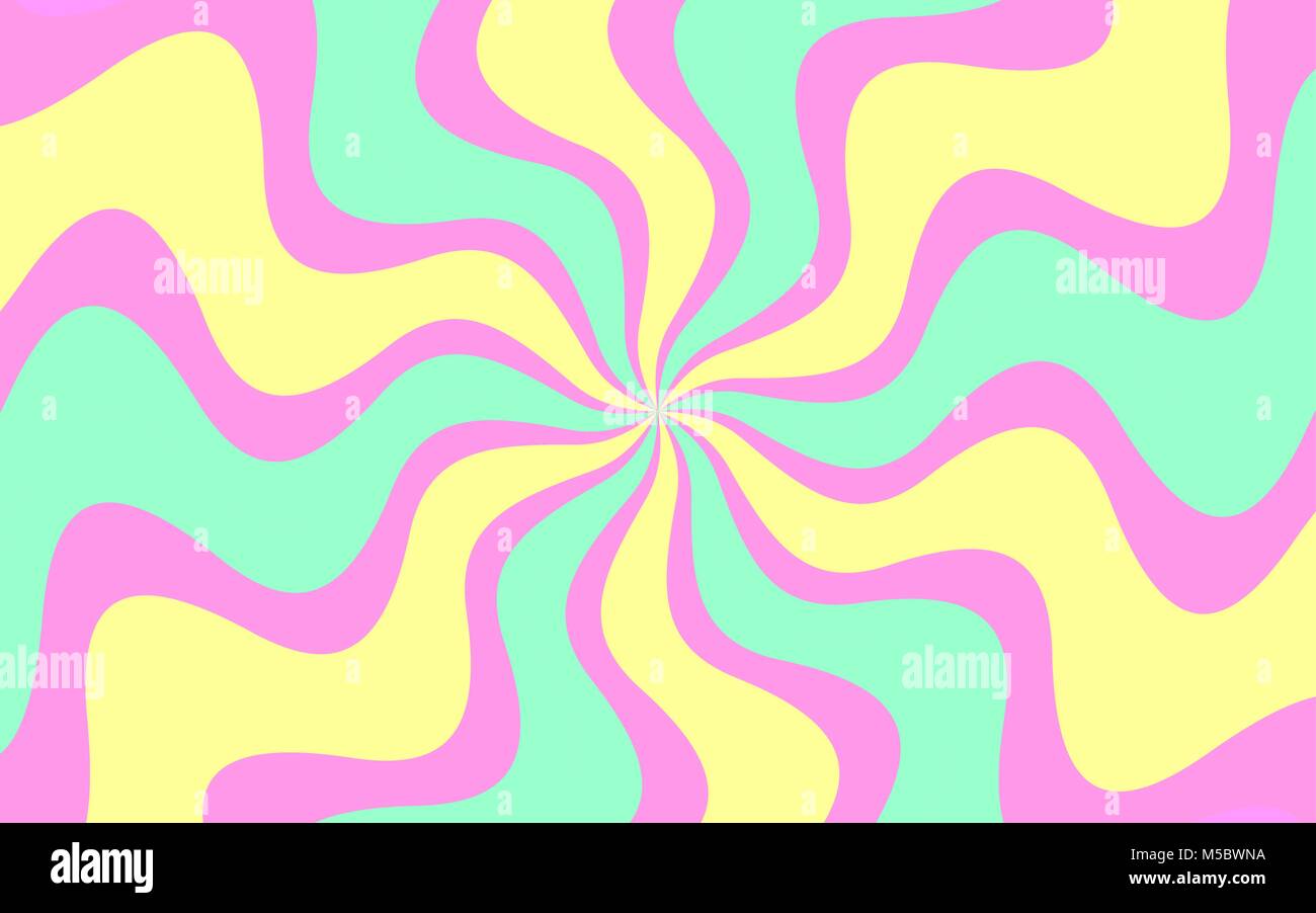 Vector background with Wavy Lines. Creative Background consisting of Stripe Shapes with Liquid effect of Color outgoing from the center. Yellow, pink  Stock Vector
