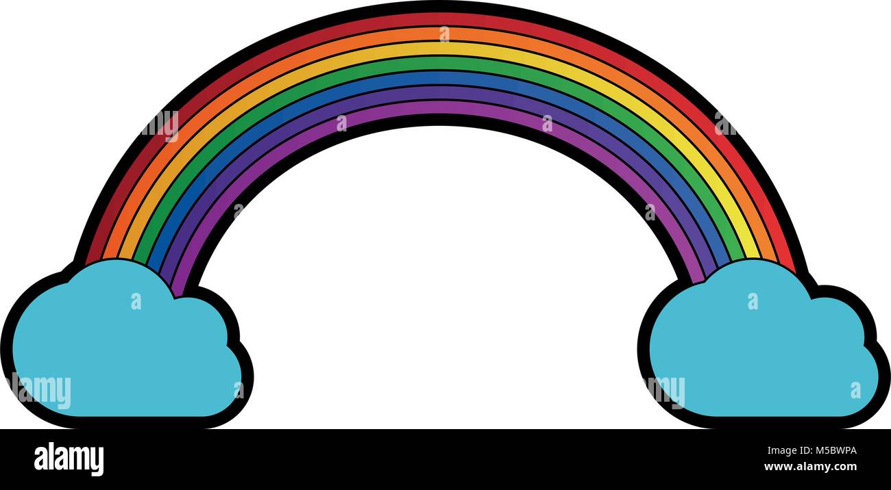 Rainbow with clouds Stock Vector Image & Art - Alamy