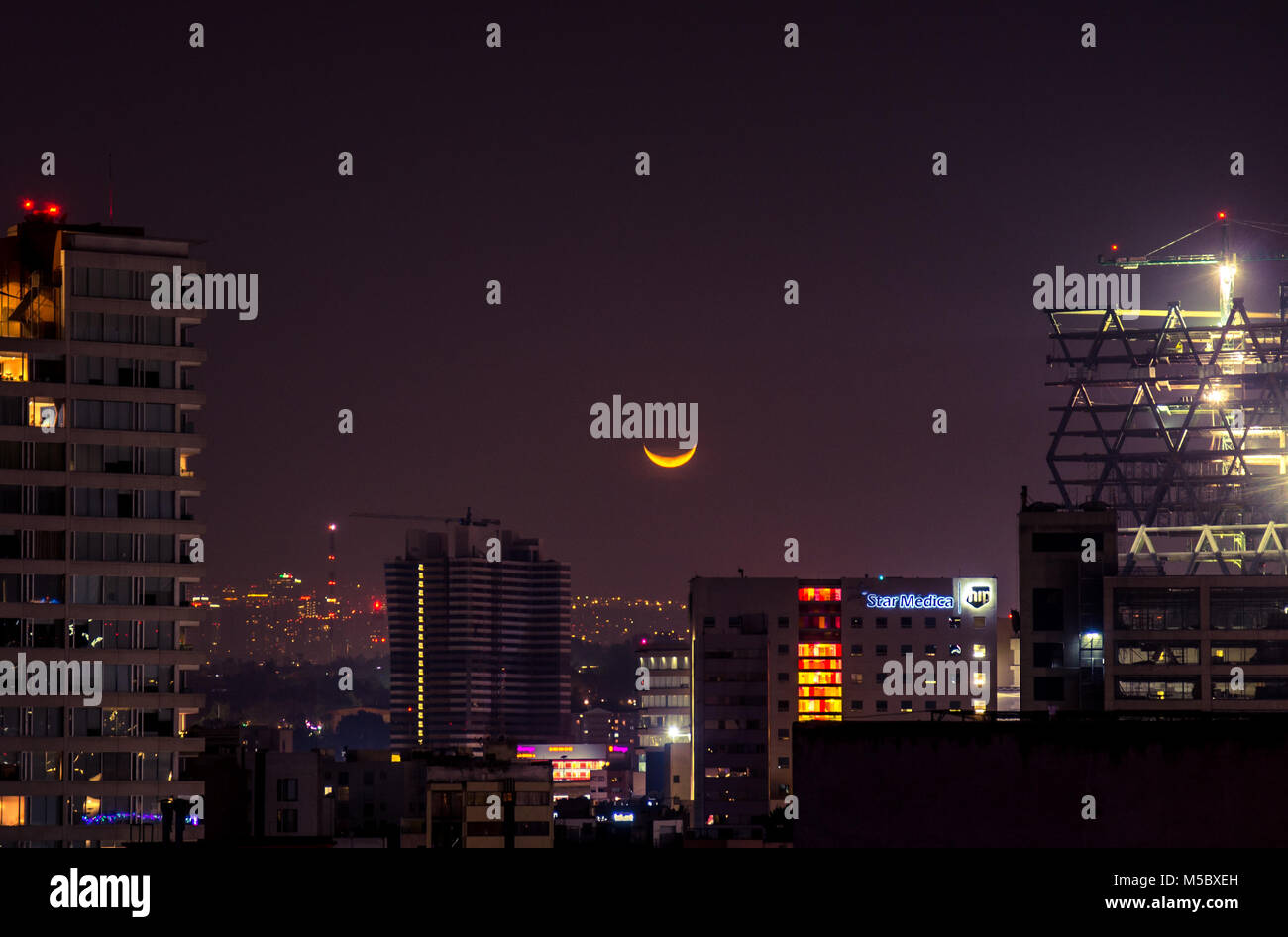 Mexico City at night Stock Photo
