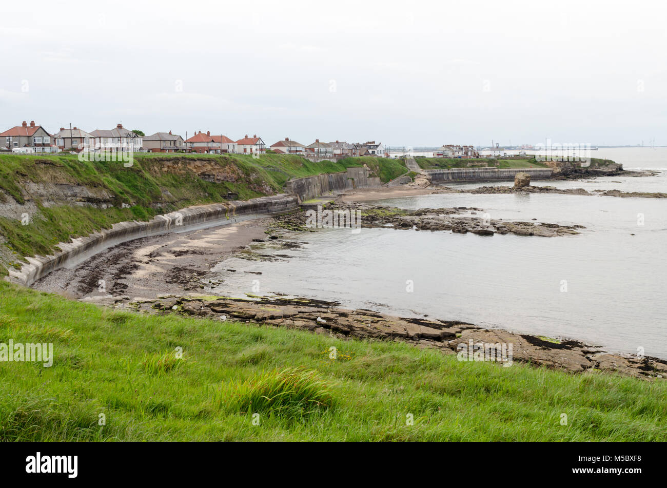 Collywell Bay in Seaton Sluice, Northumberland Stock Photo