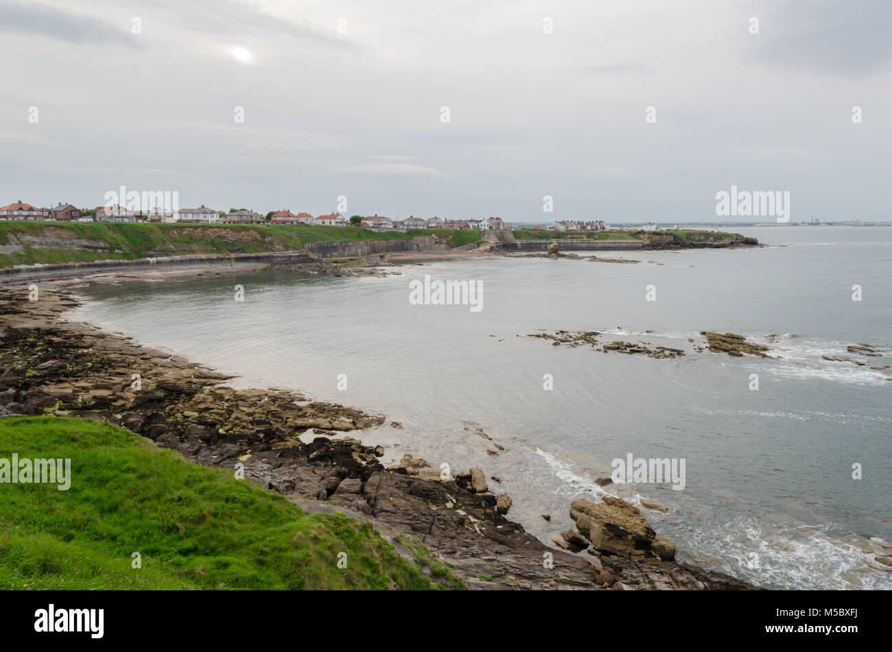 Collywell Bay in Seaton Sluice, Northumberland Stock Photo