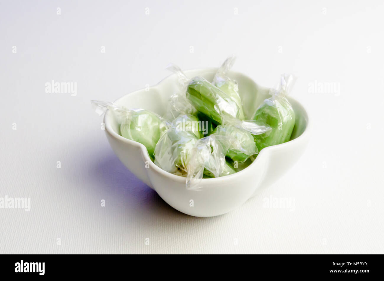 A Studio Photograph of 'Chocolate Limes' Hard-boiled Sweets (Hard Candy) Stock Photo