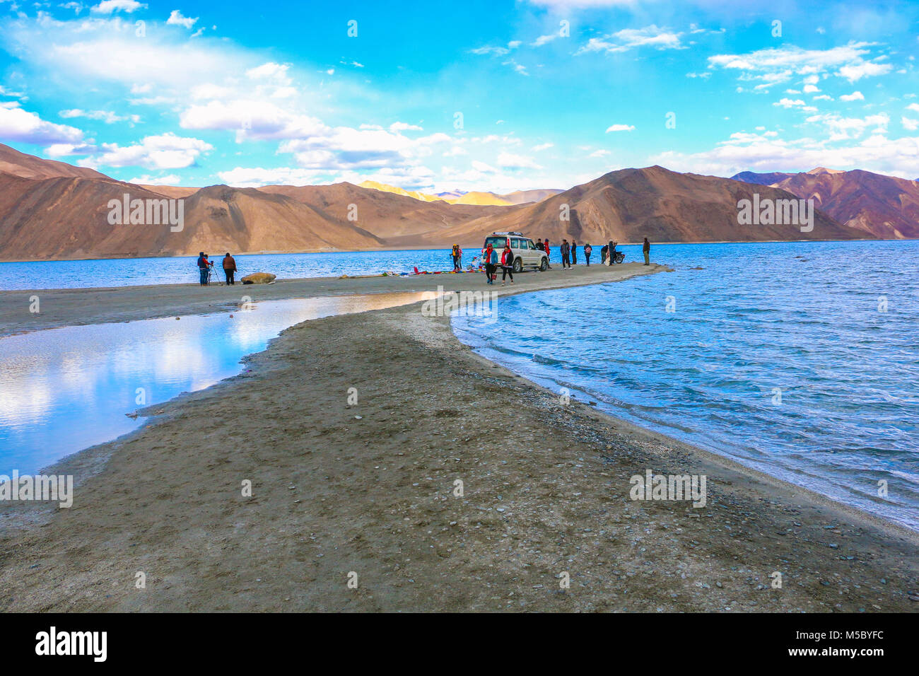 Pangong Lake, Leh Ladakh, Jammu Kashmir, India Stock Photo