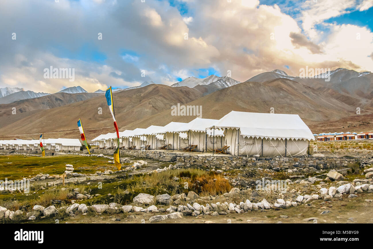 Pangong Lake, Leh Ladakh, Jammu Kashmir, India Stock Photo